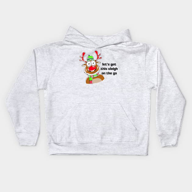 reindeer typography design Kids Hoodie by artistic-much